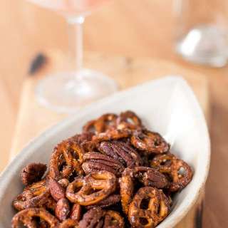 Spiced Glazed Nuts and Pretzel Mix