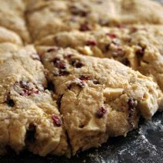White Chocolate and Sour Cherry Scones