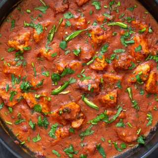 Vegan Chicken Changezi (Tofu in tangy spicy tomato sauce)