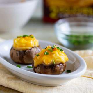 Cheesy Mashed Potato Stuffed Mushrooms