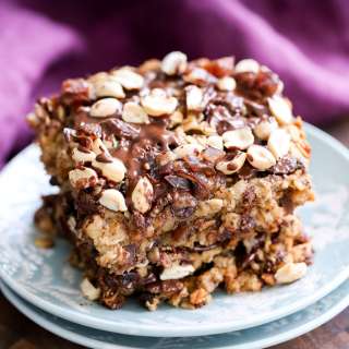 Snickers Baked Oats Vegan