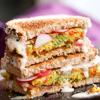 Vegan Savory Chickpea Flour Pancakes or Patties & Sandwich