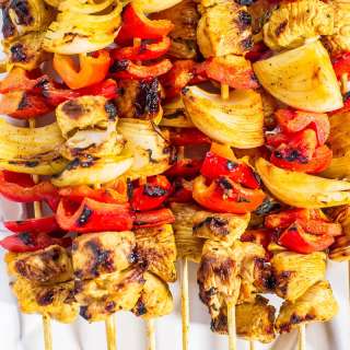 Grilled Honey Mustard Chicken Kabobs