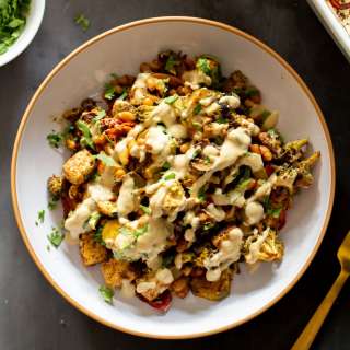 Smoky Berbere Sheet Pan Veggie Dinner with Tahini Dressing