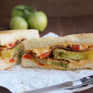 Fried Green Tomato Sandwich with Bacon and Pimiento