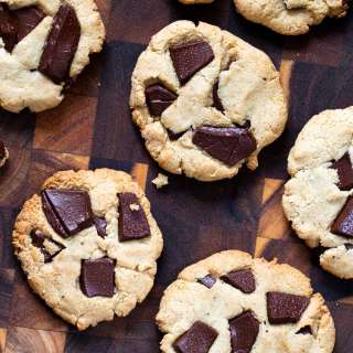 Miso Lemon Pepper Chocolate Chunk Cookies with almond flour