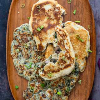 Mushroom Stuffed Almond Flour Naan