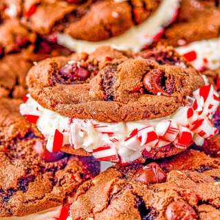 Double Chocolate Peppermint Sandwich Cookies
