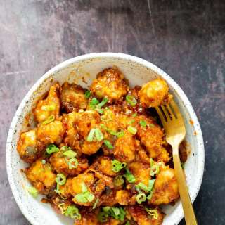 Baked Gobi Manchurian (Cauliflower Manchurian)