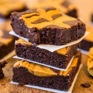 Peanut Butter-Swirled Fudgy Brownies