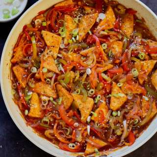 Schezwan Tofu “Paneer” Indo-Chinese