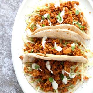 Mango BBQ Soy Curls or BBQ Jackfruit Tacos