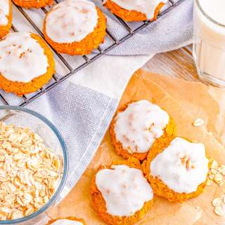 Iced Pumpkin Oatmeal Cookies
