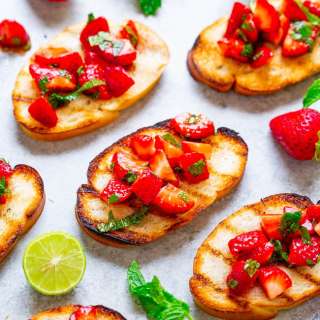 Grilled Balsamic Strawberry Crostini