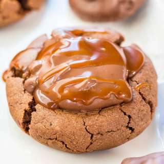 Peanut Butter and Chocolate Turtle Cookies