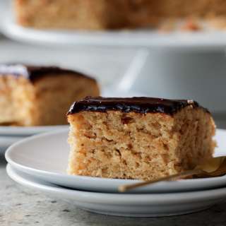 Vegan Peanut Butter Cake with Chocolate Peanut Butter Glaze