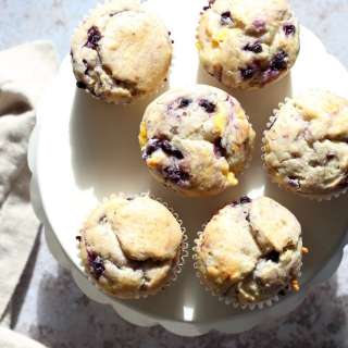 Vegan Blueberry Cheesecake Muffins with Pineapple