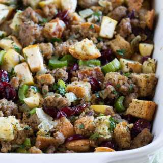 Sausage Stuffing with Apples and Cranberries