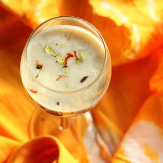 Thandai (Spiced Almond Milk) and Thandai Lassi (Yogurt Drink). vegan glutenfree