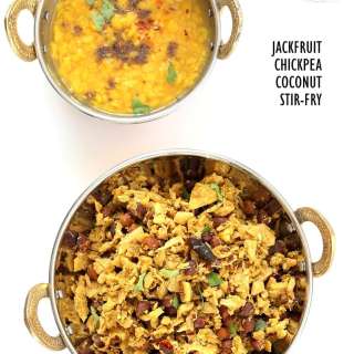 Jackfruit Chickpea Coconut Stir fry - Fanasachi Bhaji