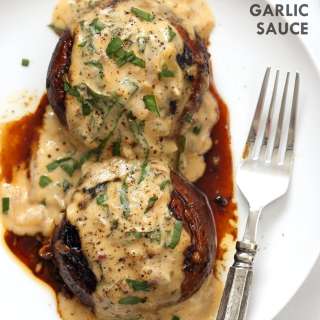 Grilled Portobello Mushrooms with Garlic Sauce