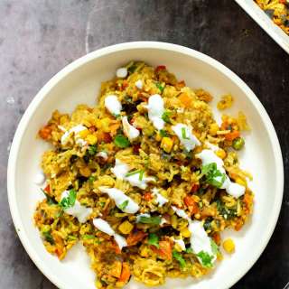 Spiced Lentil Rice Casserole or Kitchari Casserole