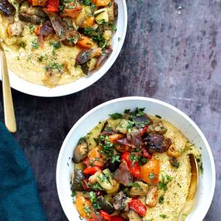 Sheet Pan Ratatouille with Polenta