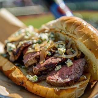 Steak Cheese and Onion Sandwich