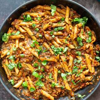 1 Pan Veggie Pasta with Sun-dried tomato and mushroom
