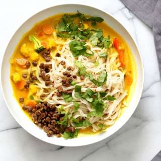 Vegan Curry Ramen with Miso Lentils