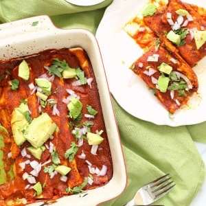 Vegan Enchiladas Recipe with Lentils and Black Beans