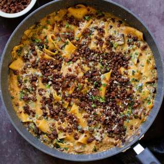 Smoky Skillet Lasagna with Crispy Lentils