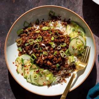 Vegan Vietnamese Inspired Caramelized Lentil Pork Bowls
