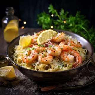 Angel Hair Pasta with Lemon, Garlic, and Shrimp