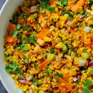 Moong Dal Chaat (Indian Yellow lentil Salad)