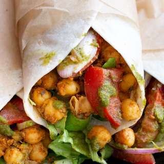 Chana Kathi Roll Chickpea Chutney Wraps