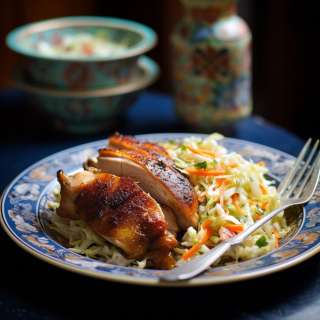 Low Cal Chicken Thighs with Cole Slaw Recipe
