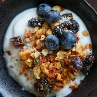Red Lentil Granola with Coconut and Cranberries