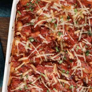 Butter bean Parmigiana (Bean Tofu Spinach Parmesan bake)