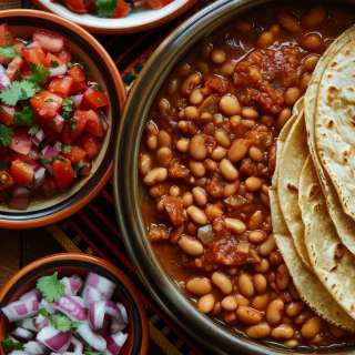 Beans, Salsa and Tortillas