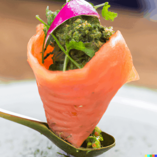 Smoked Salmon Cones with Green Herb Salsa