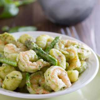 Gnocchi with Pesto, Shrimp and Asparagus