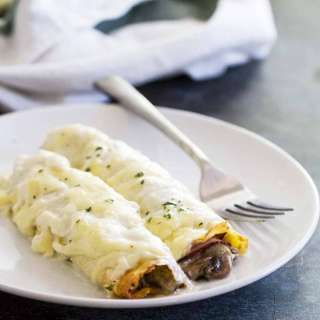 Ham and Mushroom Crepes