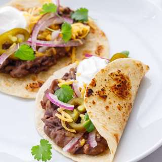 Easy Refried Black Bean Tacos