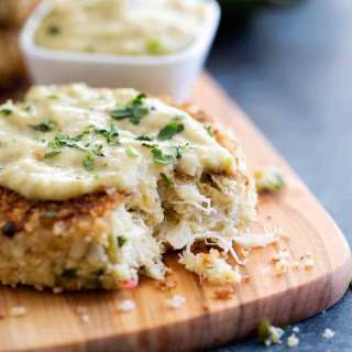 Green Chile Crab Cakes with Tomatillo Salsa