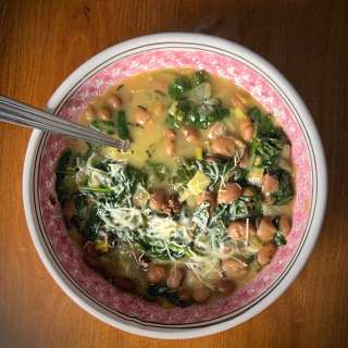 Braised Beans and Spinach with Pecorino Romano Cheese