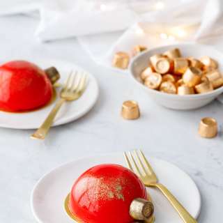 Mirror Glaze Christmas Ornament Cakes