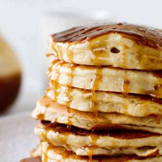 Apple Pancakes with Caramel Apple Syrup