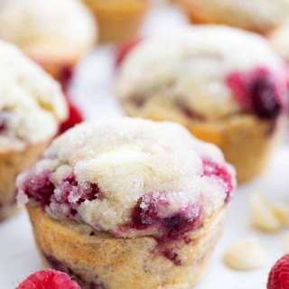 Raspberry Muffins with White Chocolate Chips