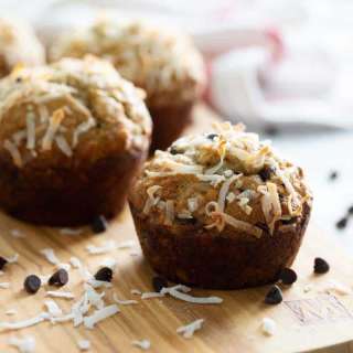 Banana Chocolate Chip Muffins with Coconut